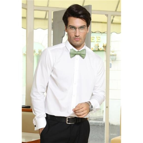 Bow Ties for Men D06-sage Green - Picture 6 of 6